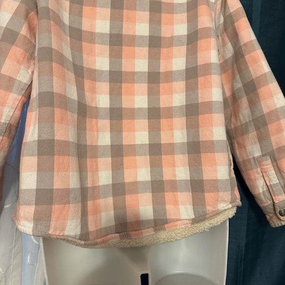 Kids Plaid Jean Jacket - Pink and Gray - Picture 3 of 7